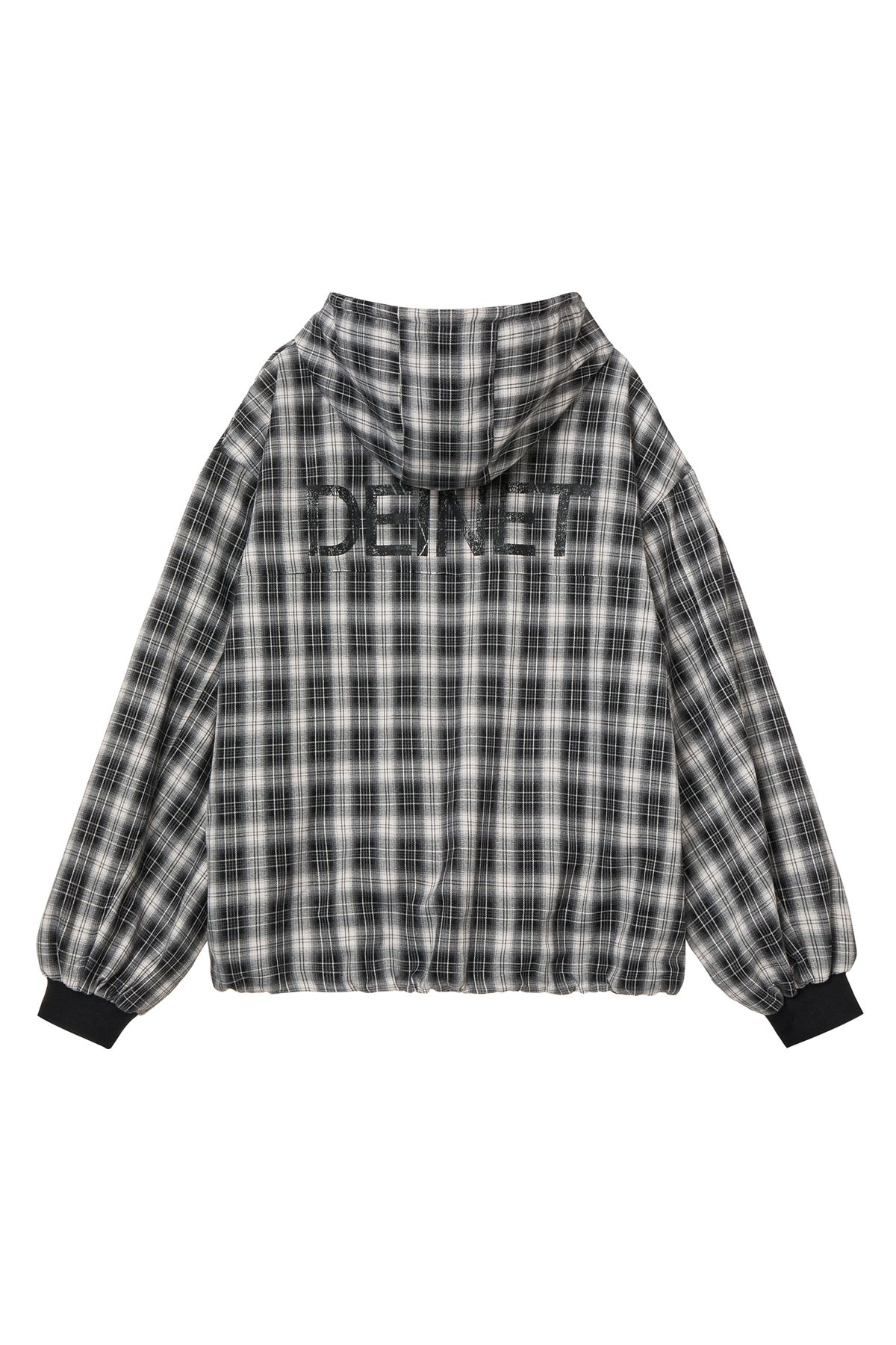 다이닛(DEINET) CHECK BOMBER JACKET IN BLACK