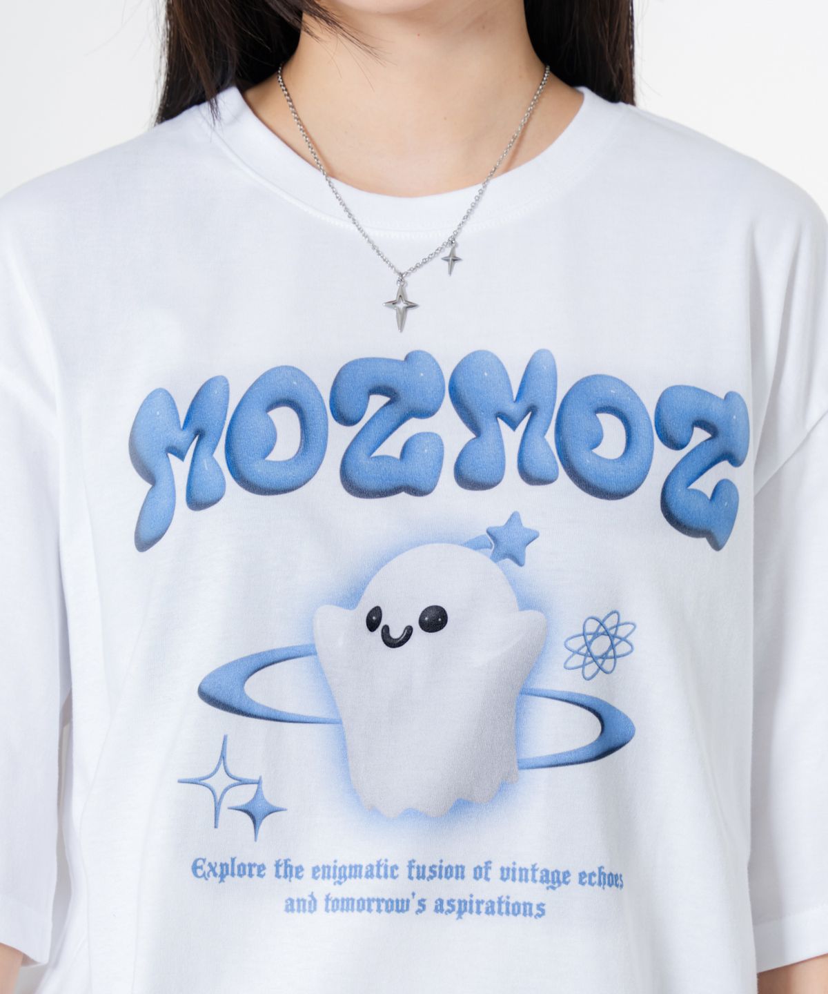 모즈모즈(MOZMOZ) 젤리부 오버핏 반팔티셔츠 화이트