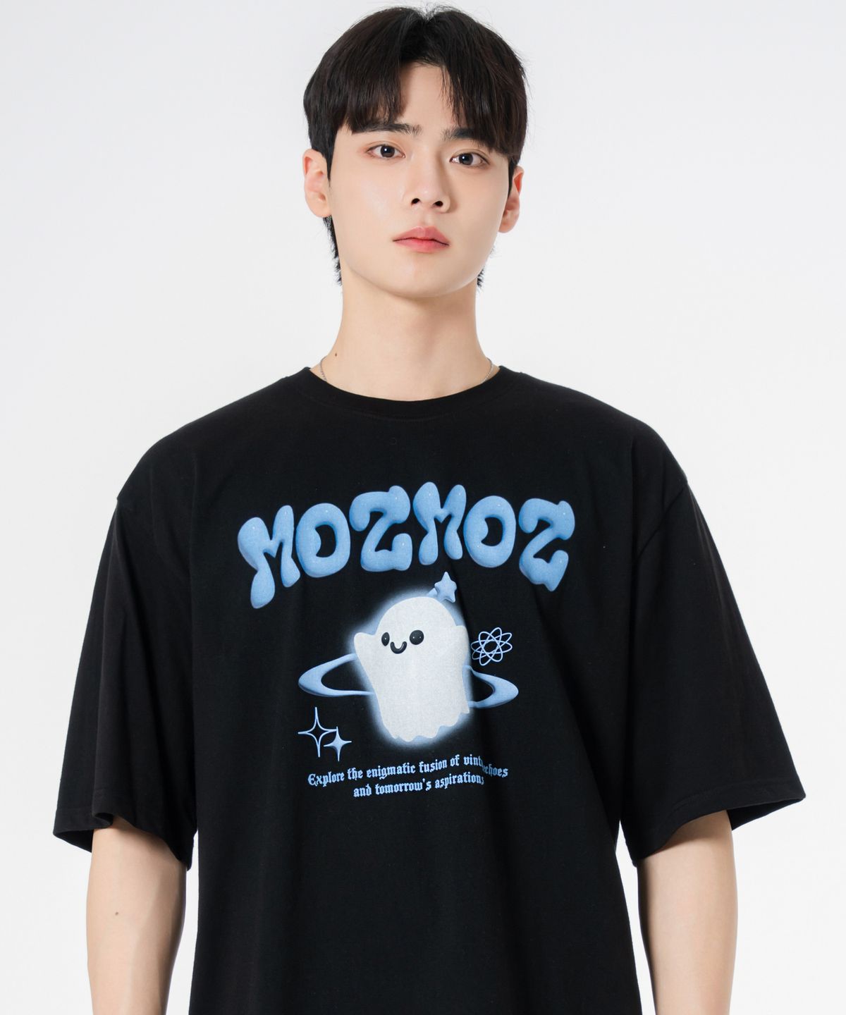모즈모즈(MOZMOZ) 젤리부 오버핏 반팔티셔츠 블랙
