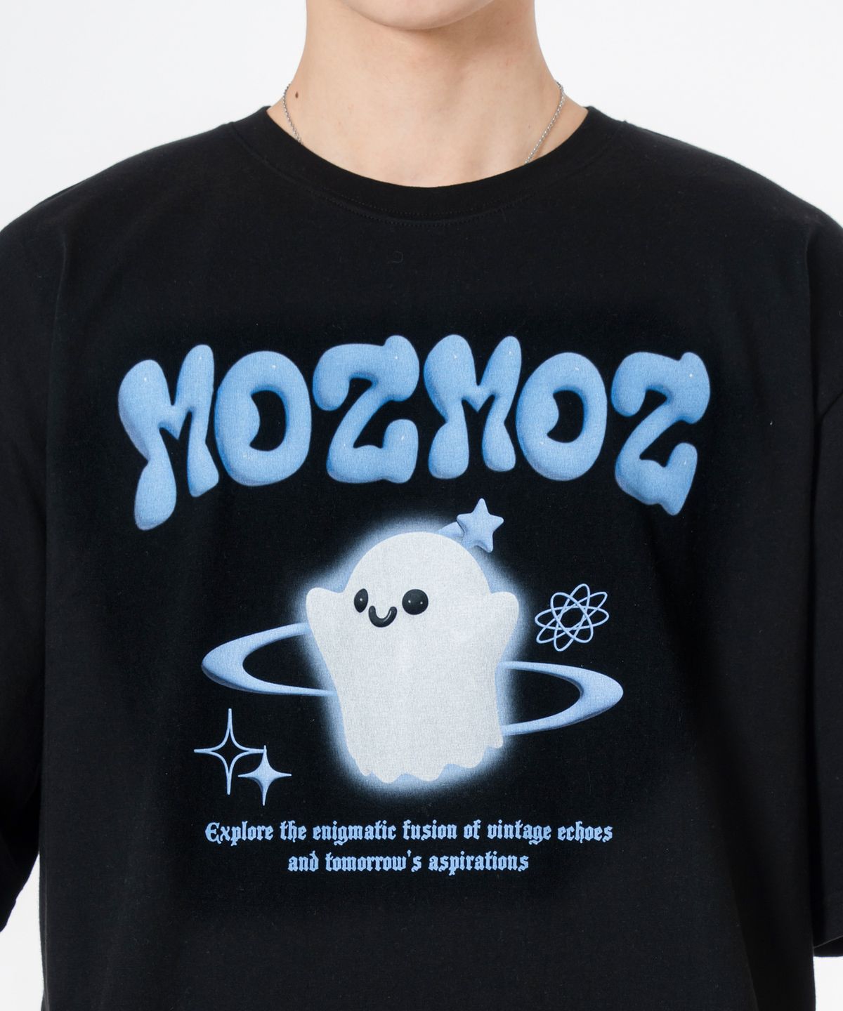 모즈모즈(MOZMOZ) 젤리부 오버핏 반팔티셔츠 블랙