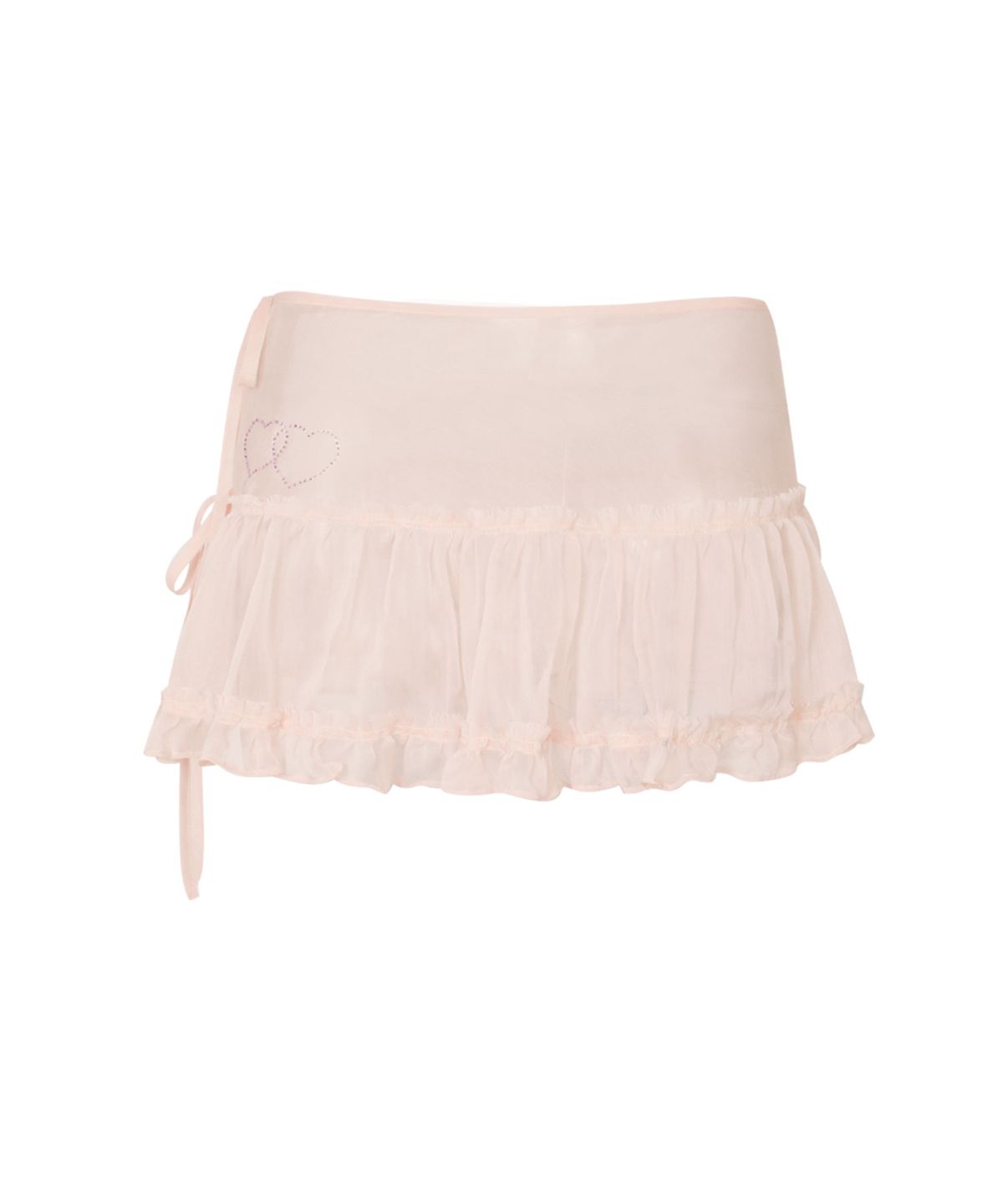 루루서울(LOULOUSEOUL) Glow Sheer Layering Skirt (Peach)