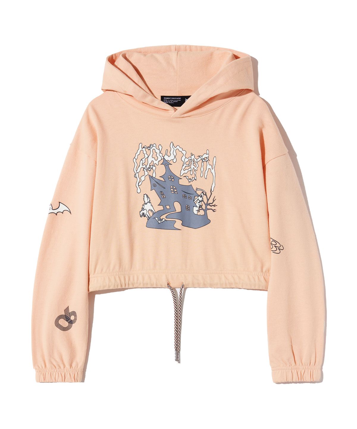 브라운브레스 키즈(BROWNBREATH KIDS) KIDS HAUNTED CROP HOODIE - ORANGE