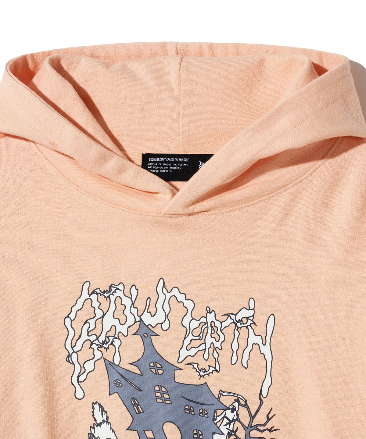 브라운브레스 키즈(BROWNBREATH KIDS) KIDS HAUNTED CROP HOODIE - ORANGE