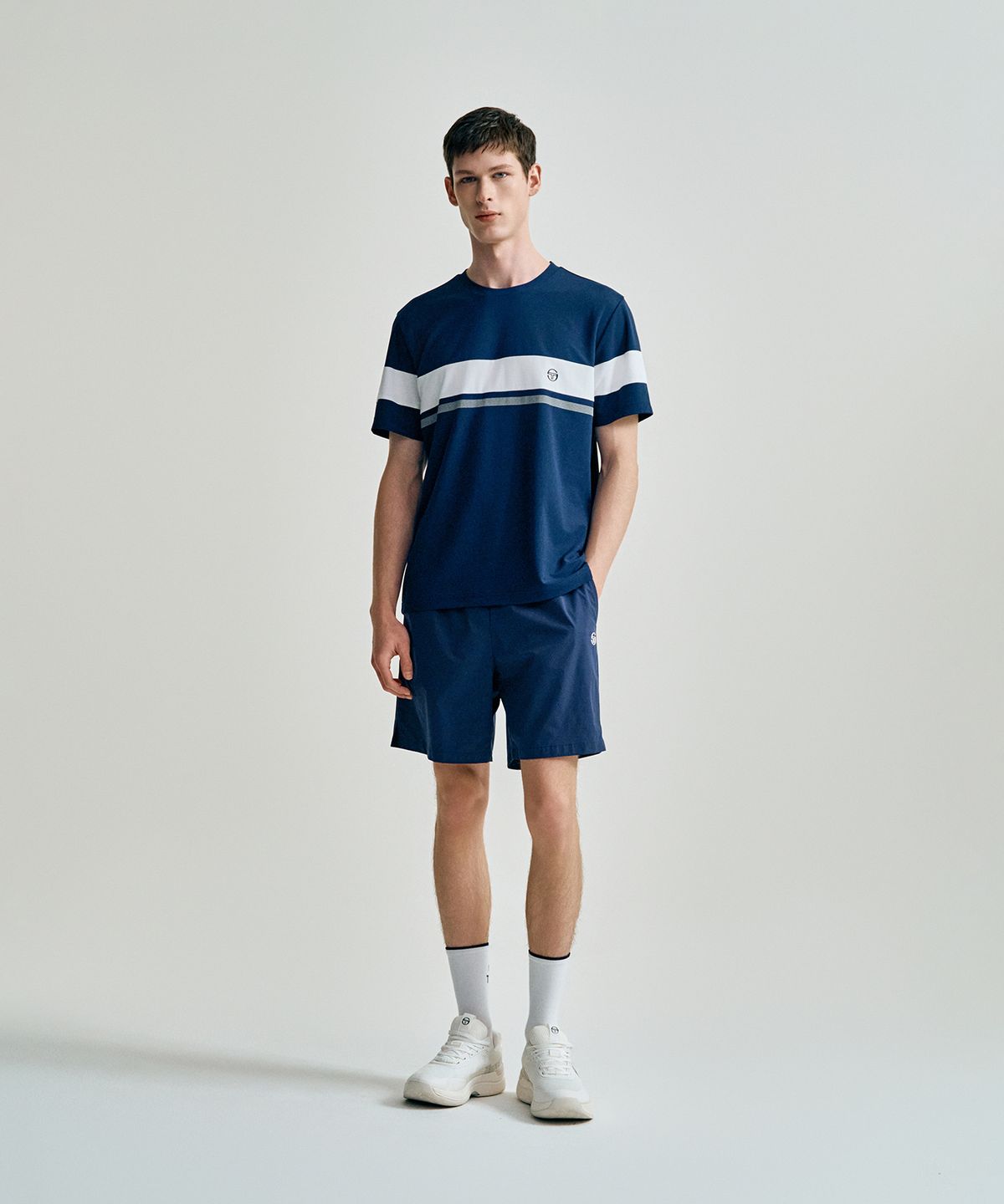 세르지오 타키니(SERGIO TACCHINI) M 레이프레쉬 다마린도 피케 반팔 티셔츠 (Navy)
