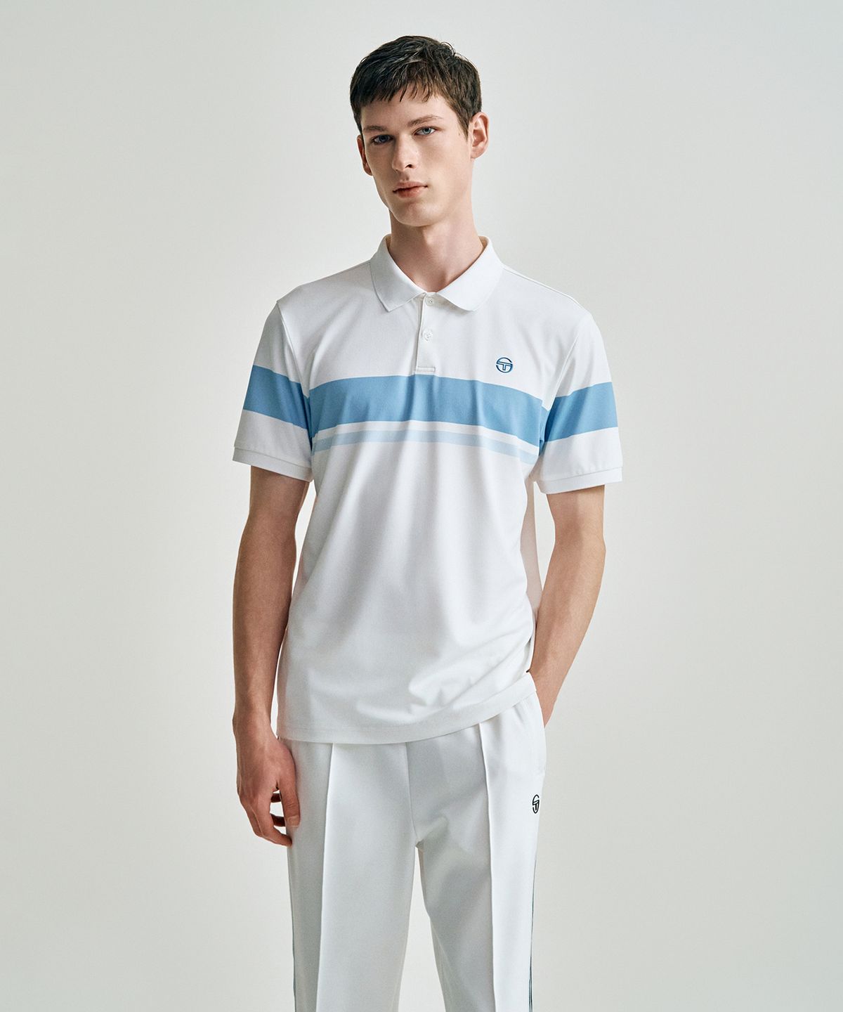 세르지오 타키니(SERGIO TACCHINI) M 레이프레쉬 다마린도 피케 반팔 티셔츠 (White)