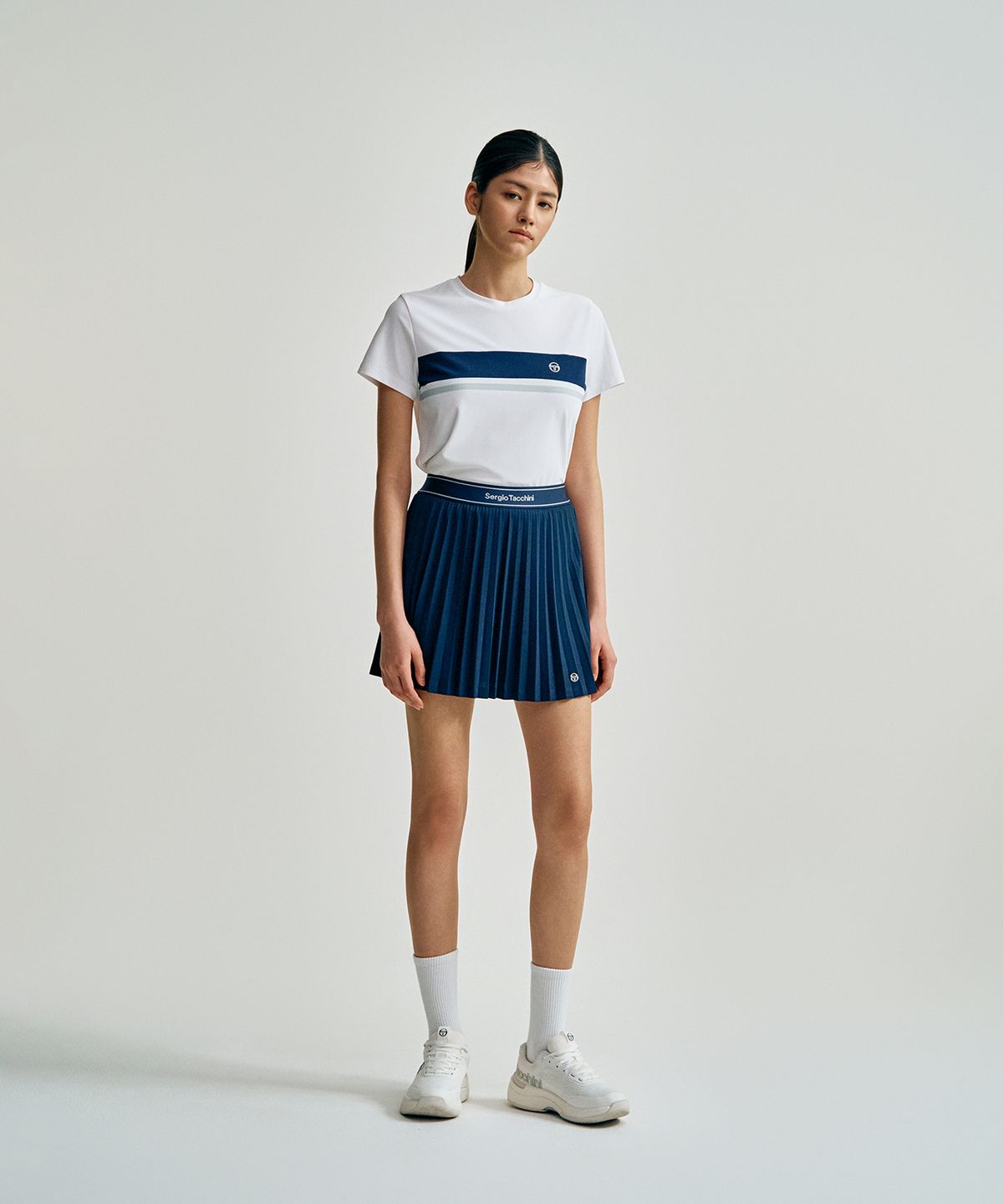 세르지오 타키니(SERGIO TACCHINI) W 레이프레쉬 다마린도 피케 반팔 티셔츠 (White)