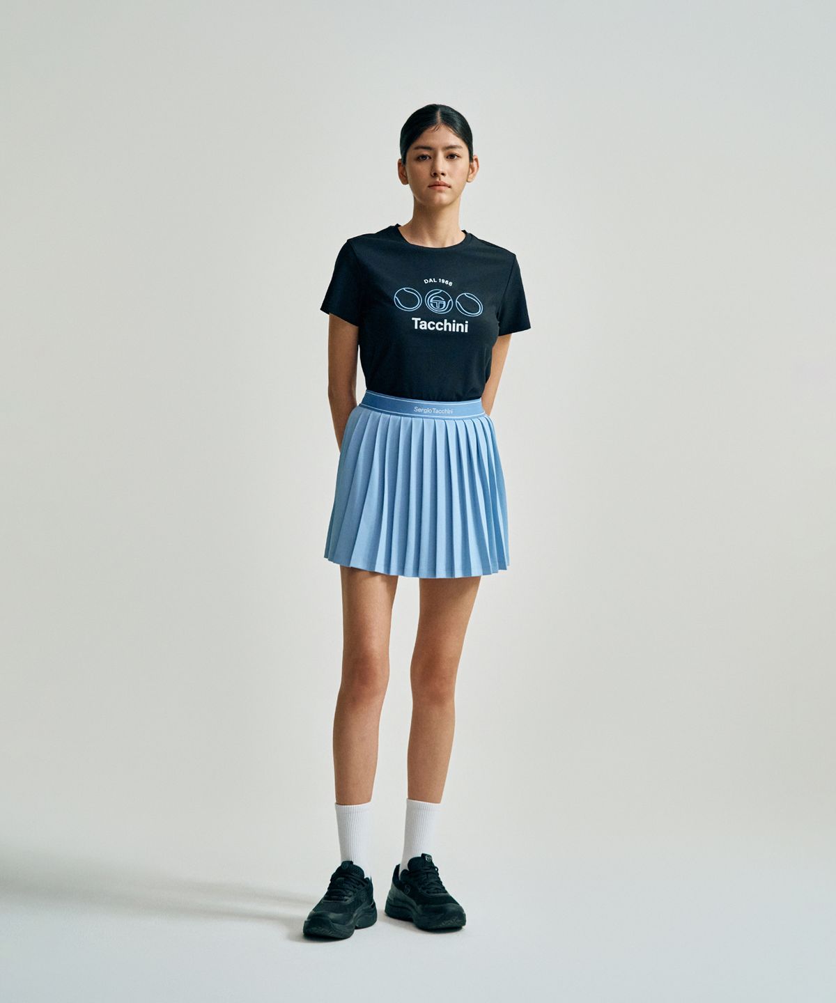 세르지오 타키니(SERGIO TACCHINI) W 레이프레쉬 캄포 피케 반팔 티셔츠 (Black)