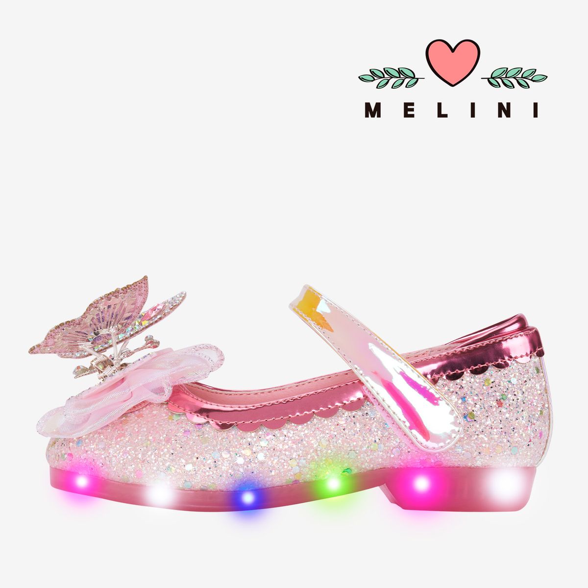 멜리니(MELINI) 여아구두 파피메이 LED-트윙클핑크