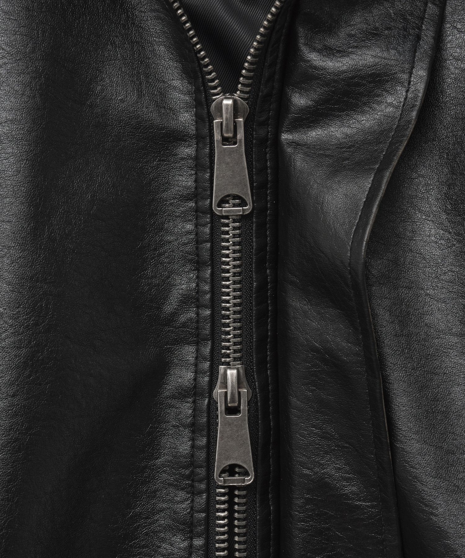 【新品未使用Sサイズ】VINTAGE WASHED LEATHER ZIP MUSINSA | LADY VOLUME 9182 Vintage Washed Leather Jacket (BLACK)