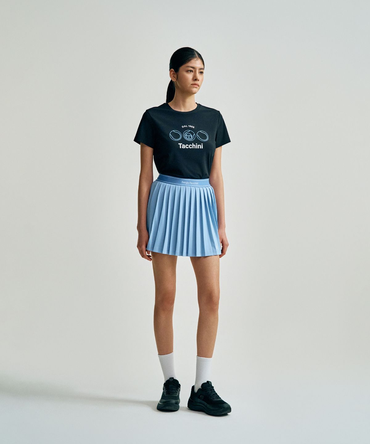 세르지오 타키니(SERGIO TACCHINI) W 레이프레쉬 캄포 피케 반팔 티셔츠 (Black)