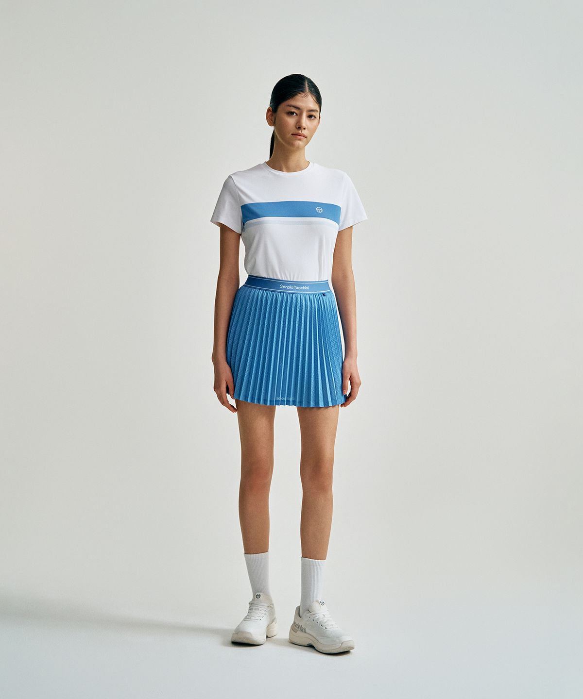 세르지오 타키니(SERGIO TACCHINI) W 레이프레쉬 다마린도 피케 반팔 티셔츠 (White)