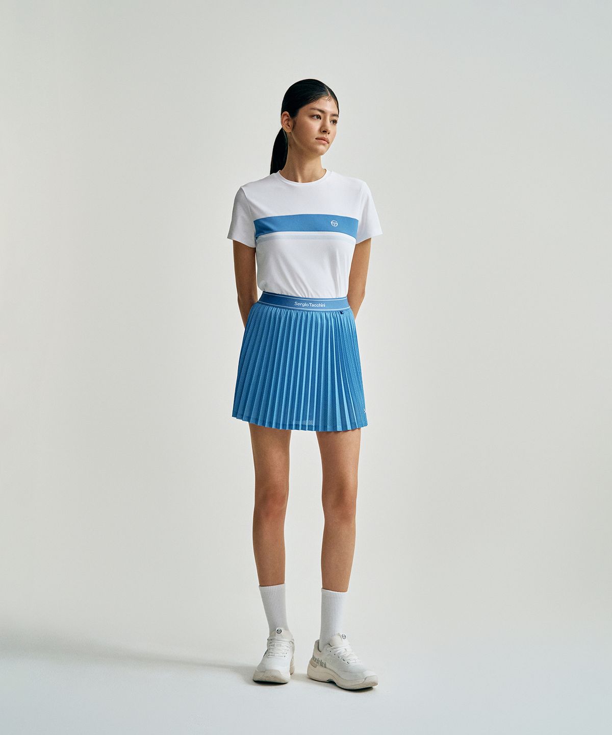 세르지오 타키니(SERGIO TACCHINI) W 레이프레쉬 다마린도 피케 반팔 티셔츠 (White)