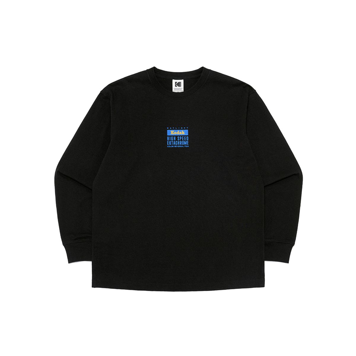 코닥(KODAK) 에센셜 스몰 워딩 긴팔티셔츠 BLACK