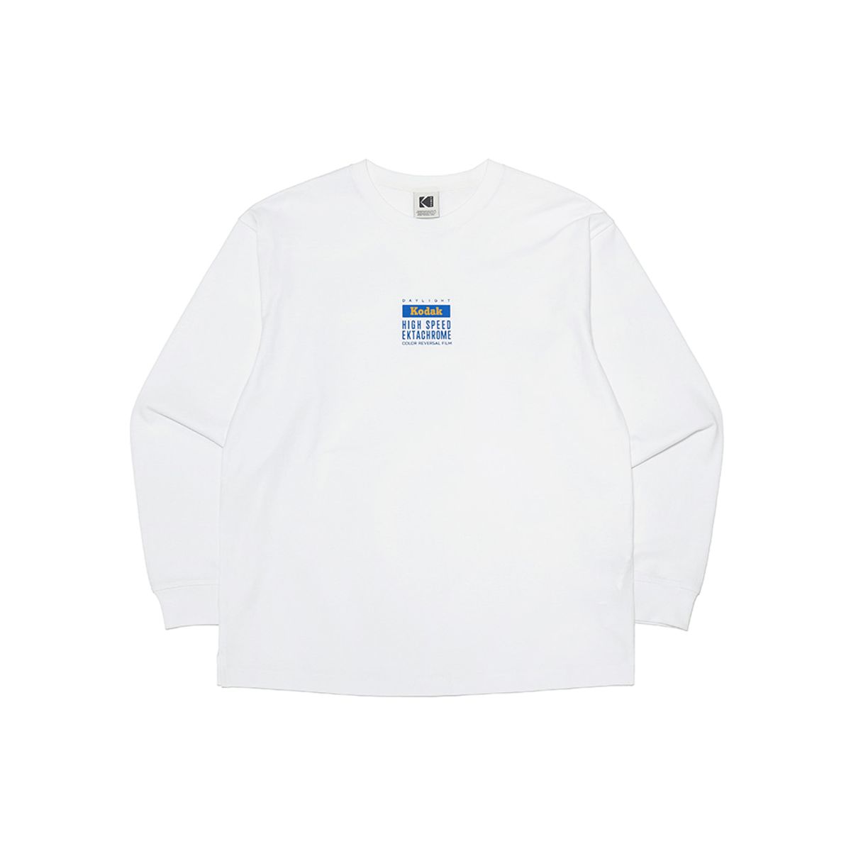코닥(KODAK) 에센셜 스몰 워딩 긴팔티셔츠 WHITE
