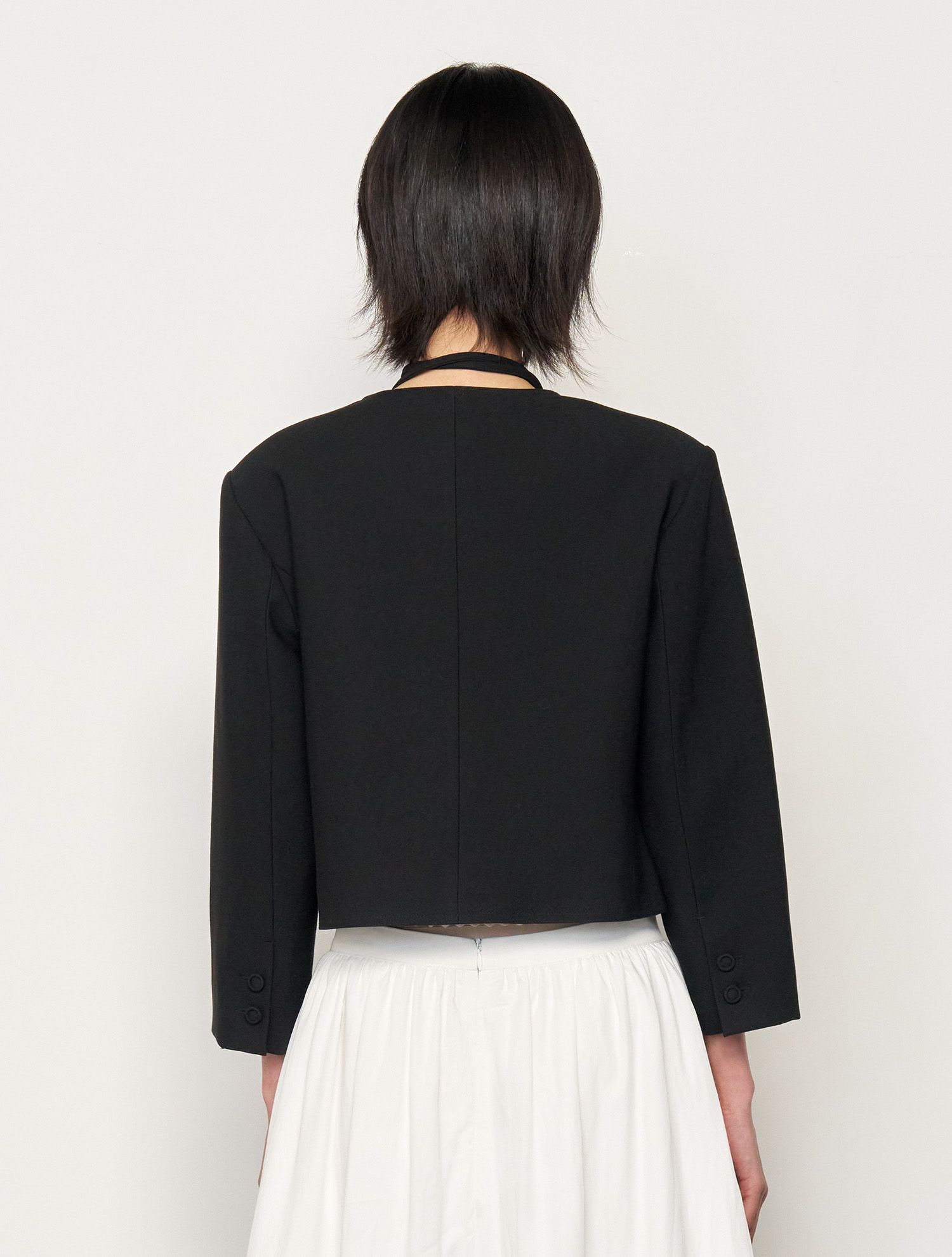 ★GENERAL IDEA★ WOMAN Twill Tweed Set [BLACK] / WBE1L09507S MUSINSA | GENERAL IDEA Twill Tweed 7-quarter Jacket [BLACK