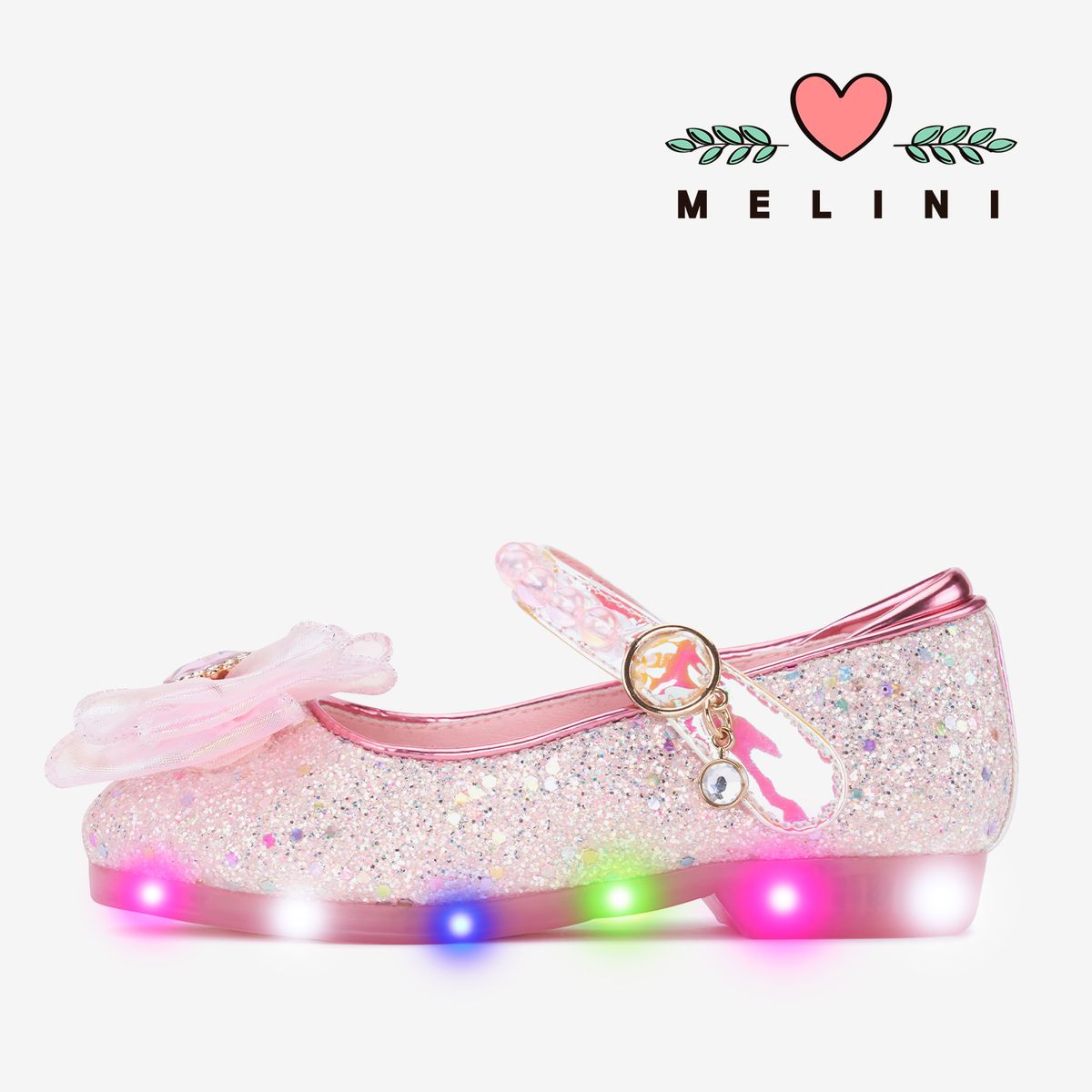 멜리니(MELINI) 여아구두 안나메이 LED-쥬얼핑크