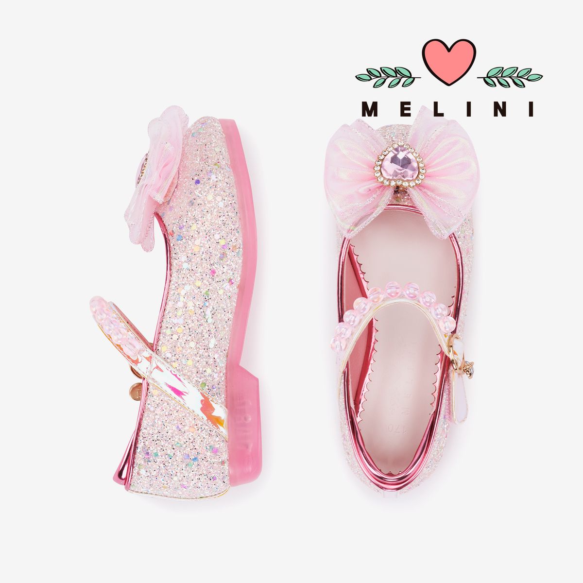 멜리니(MELINI) 여아구두 안나메이 LED-쥬얼핑크