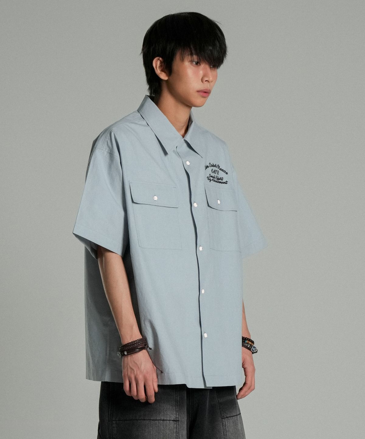 아이돈워너셀(IDWS) Ellim Half-Shirt Blue