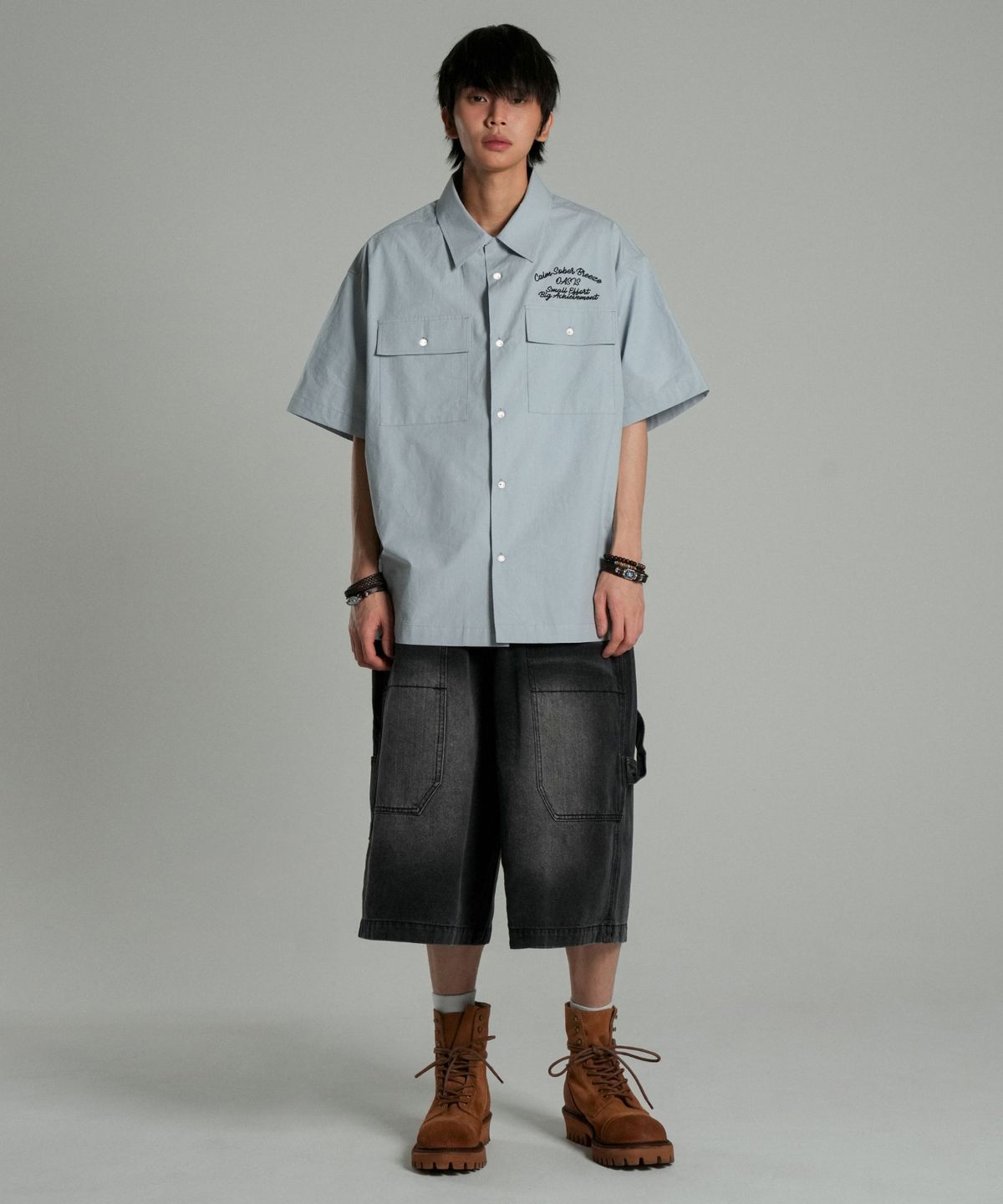 아이돈워너셀(IDWS) Ellim Half-Shirt Blue