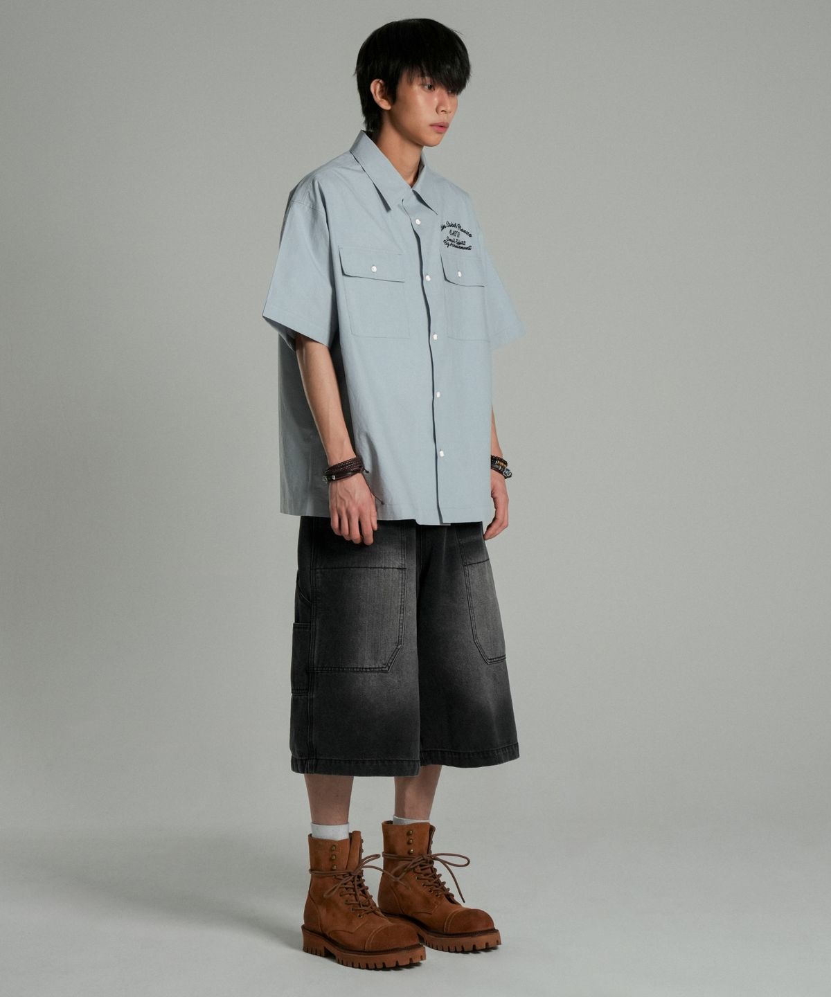 아이돈워너셀(IDWS) Ellim Half-Shirt Blue