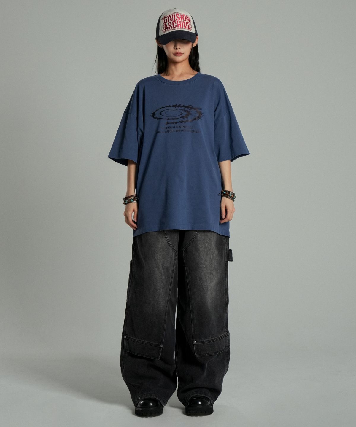 아이돈워너셀(IDWS) Swift Symbol Dying T-Shirt Deep Blue