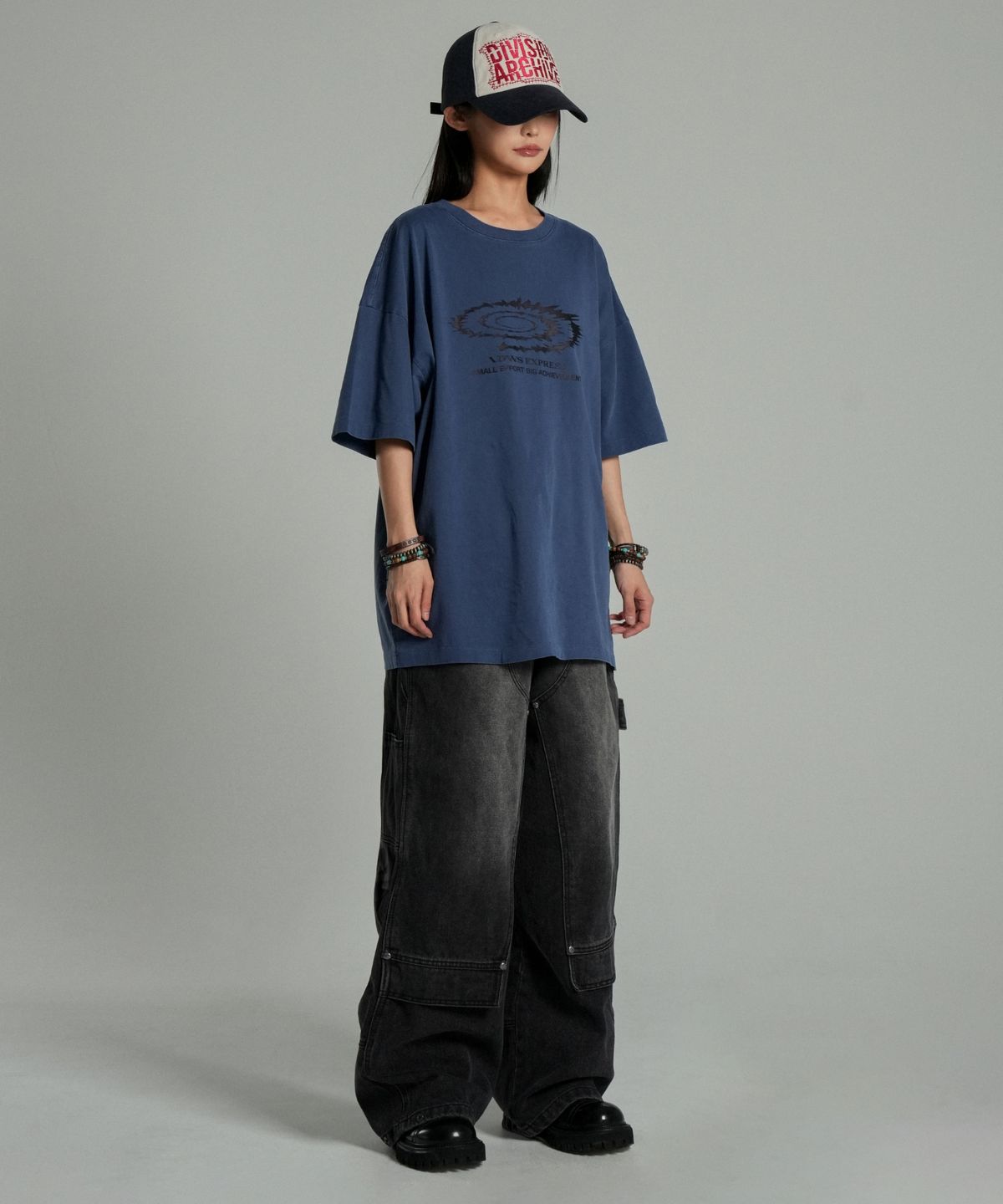 아이돈워너셀(IDWS) Swift Symbol Dying T-Shirt Deep Blue
