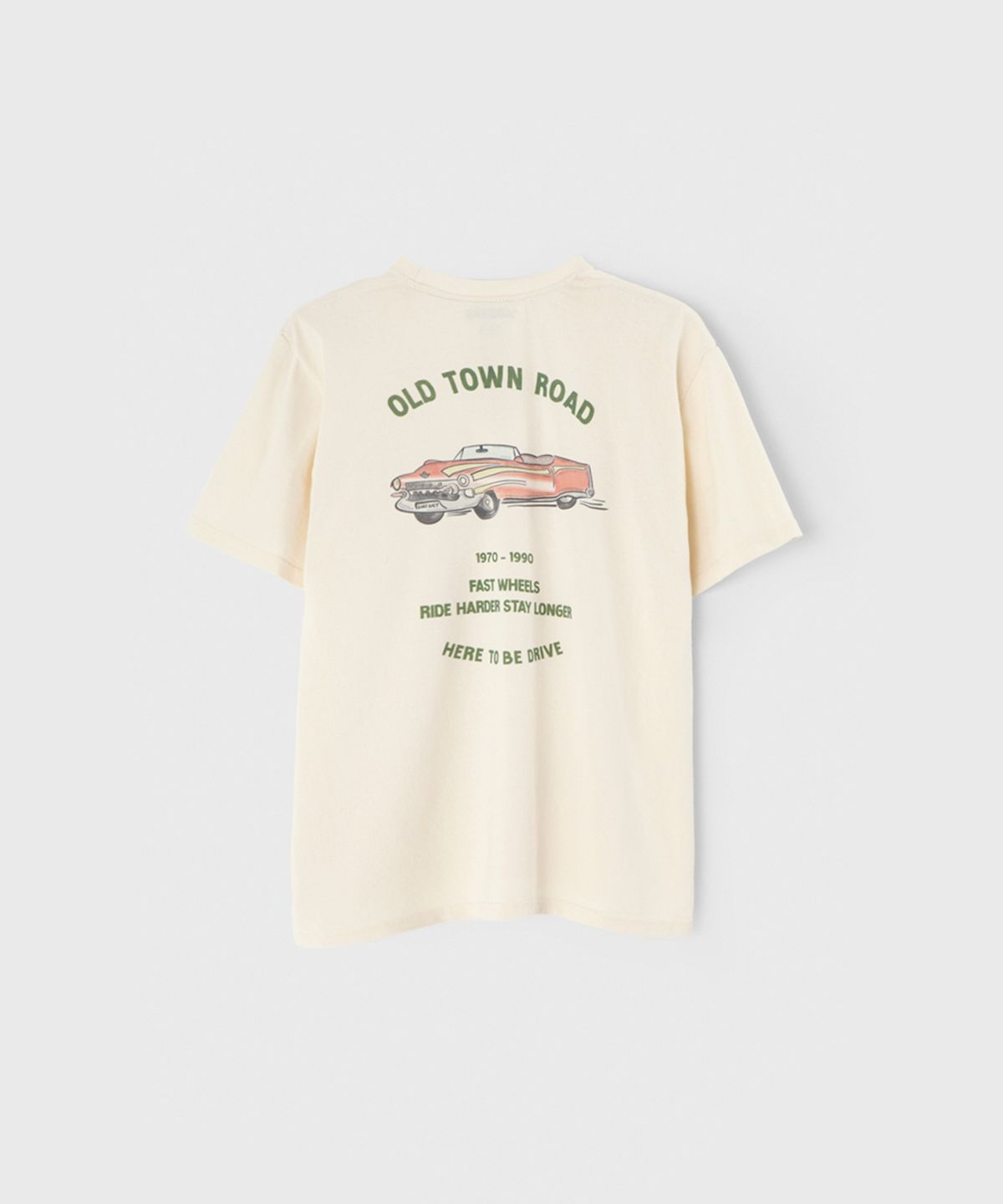 벌스데이수트(BIRTHDAYSUIT) OLD CAR T-SHIRT (IVORY)