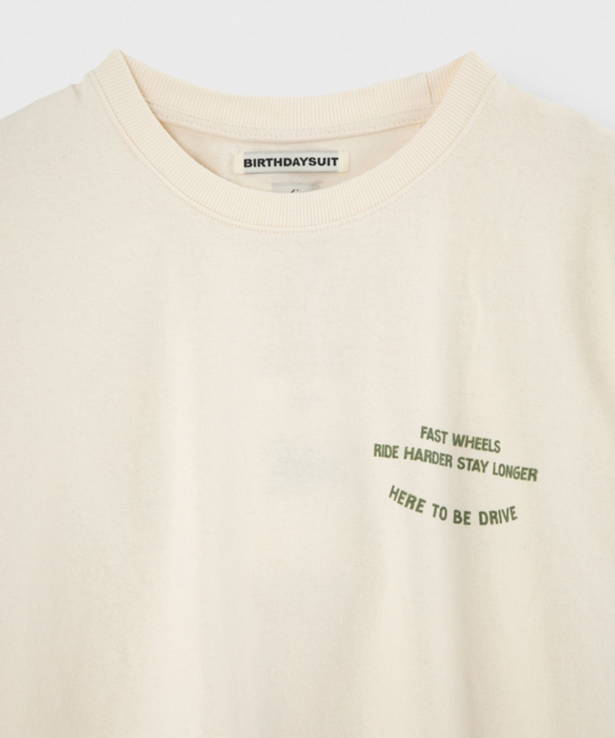 벌스데이수트(BIRTHDAYSUIT) OLD CAR T-SHIRT (IVORY)