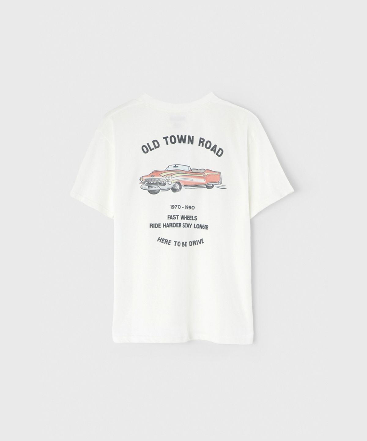 벌스데이수트(BIRTHDAYSUIT) OLD CAR T-SHIRT (WHITE)