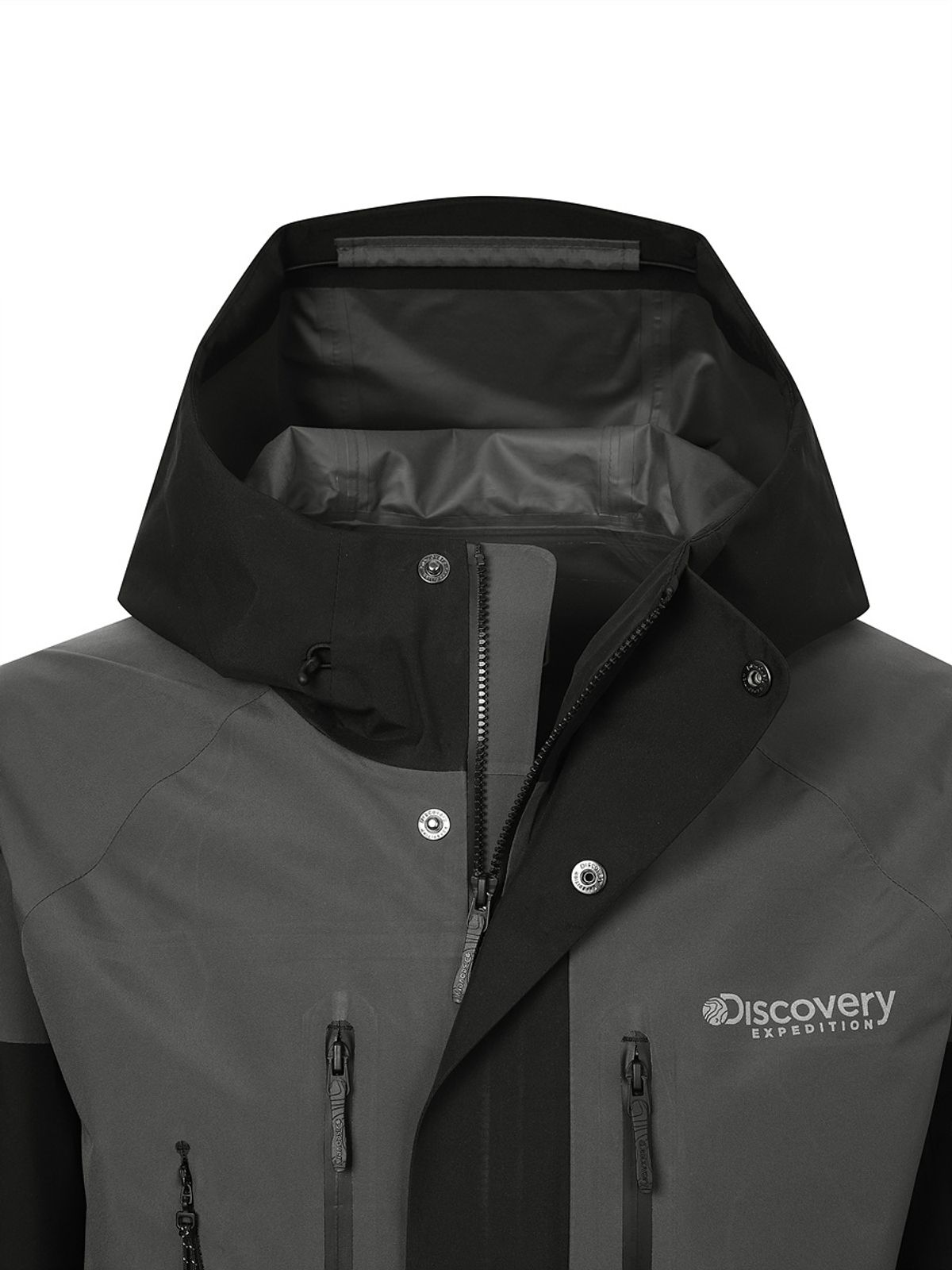 디스커버리 익스페디션(DISCOVERY EXPEDITION) 남성 고어텍스 팩라이트 2.5L 컬러블럭 방수자켓 (D/GREY)
