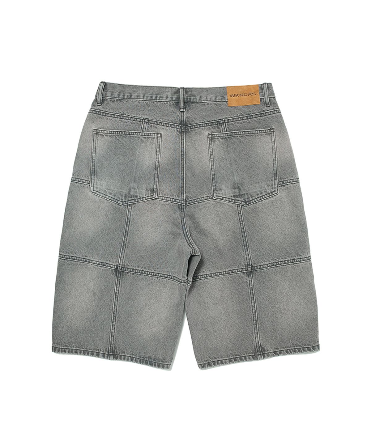 위캔더스(WKNDRS) PATCH WORK DENIM SHORTS (GREY)