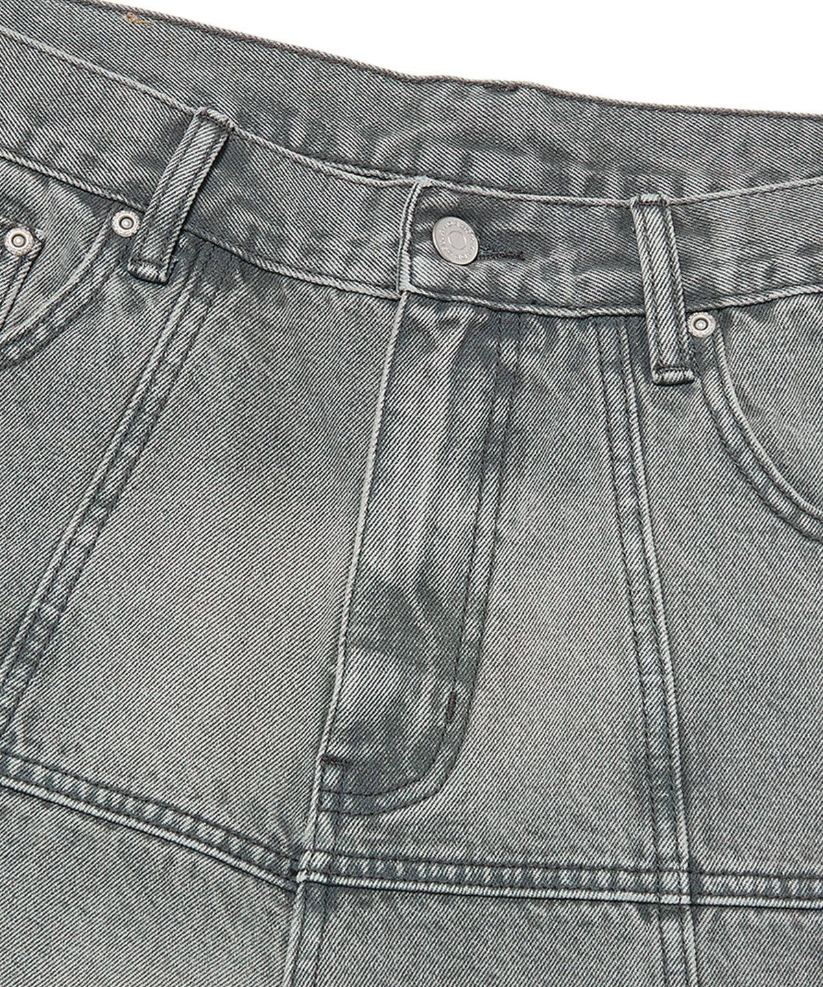 위캔더스(WKNDRS) PATCH WORK DENIM SHORTS (GREY)