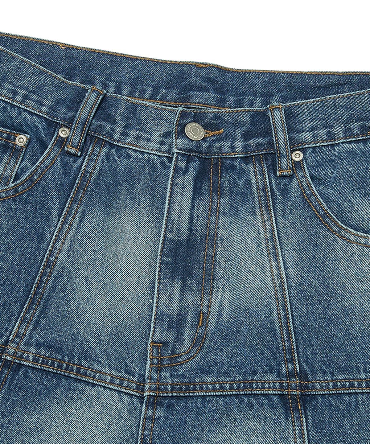 위캔더스(WKNDRS) PATCH WORK DENIM SHORTS (DENIM)