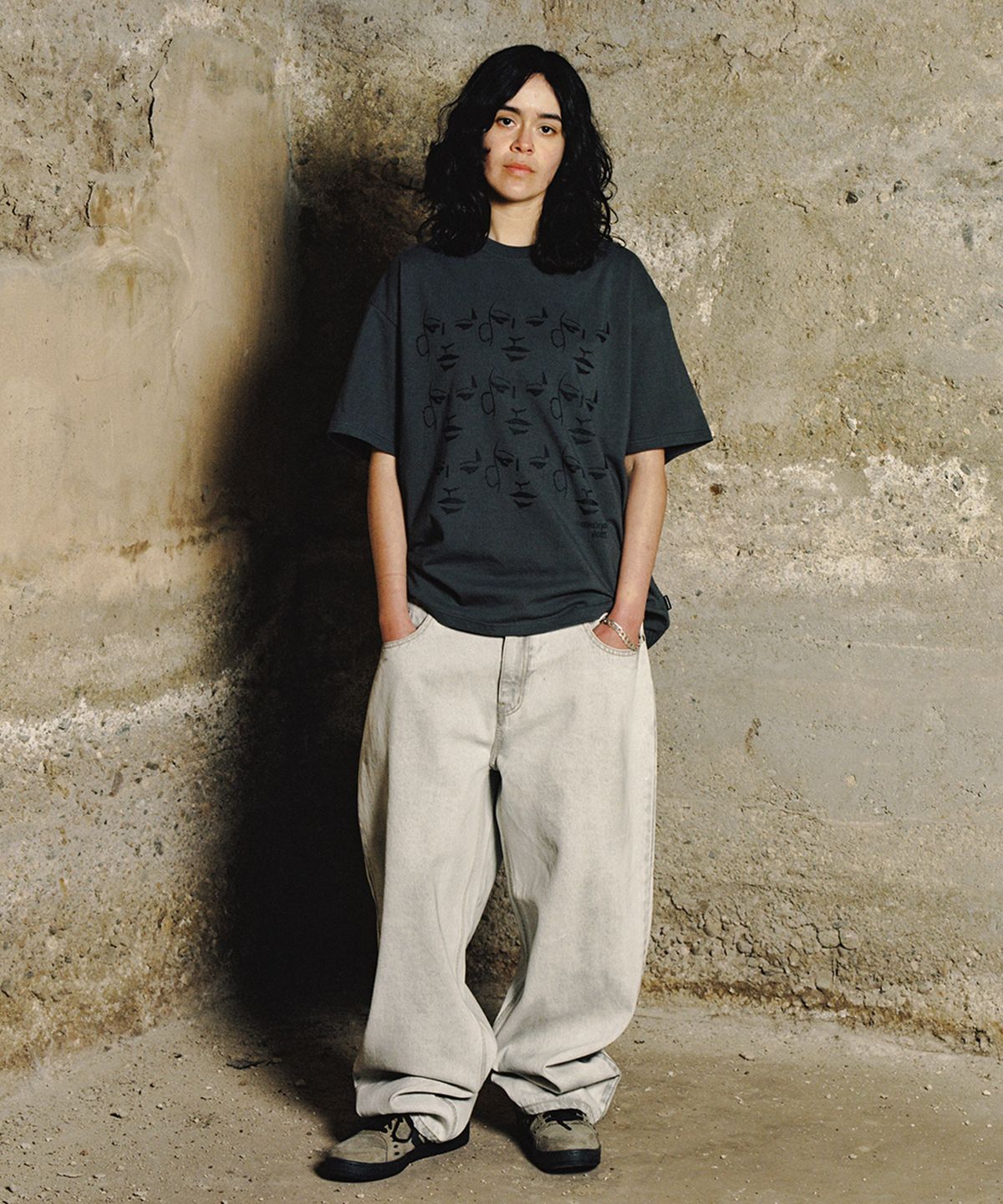 위캔더스(WKNDRS) FACE DENIM PANTS (S.GREY)