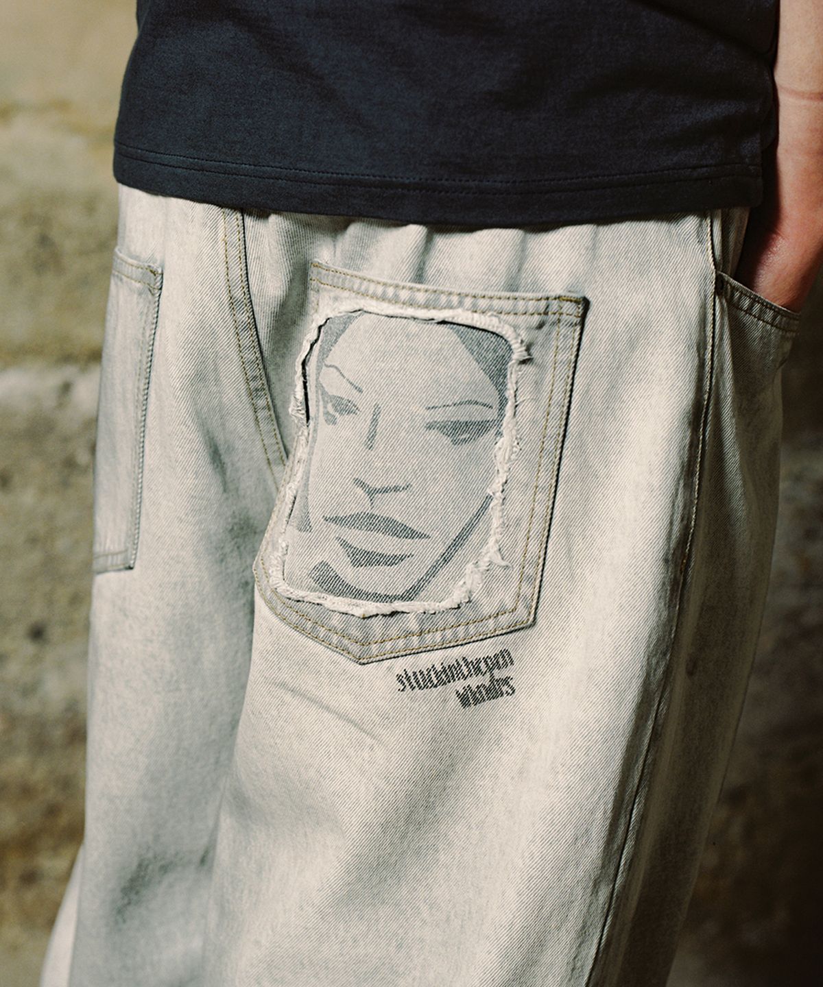 위캔더스(WKNDRS) FACE DENIM PANTS (S.GREY)