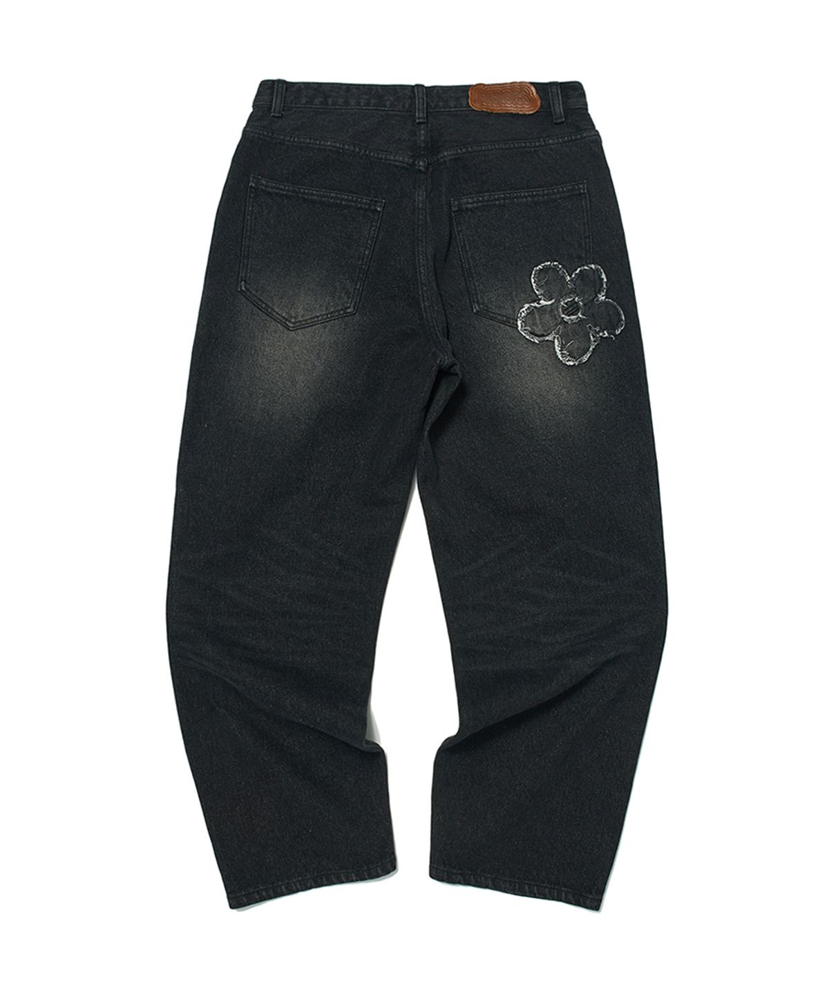 위캔더스(WKNDRS) FLORAL DENIM PANTS (BLACK)
