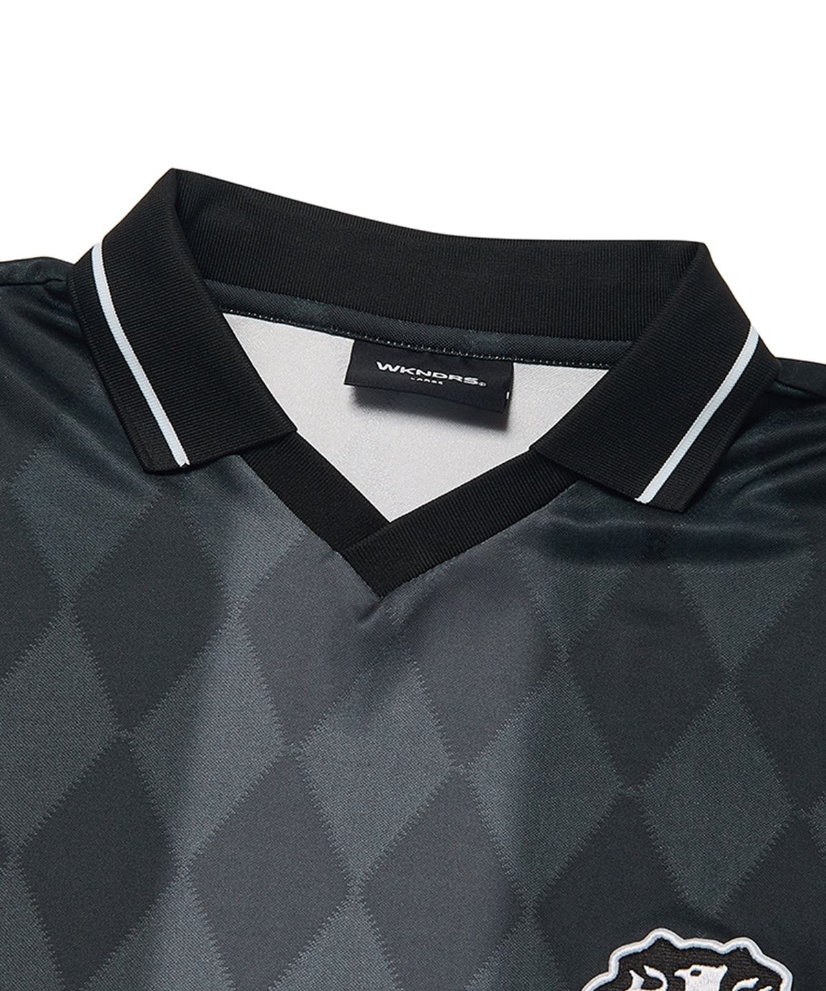 위캔더스(WKNDRS) STRIPE SOCCER JERSEY (BLACK)