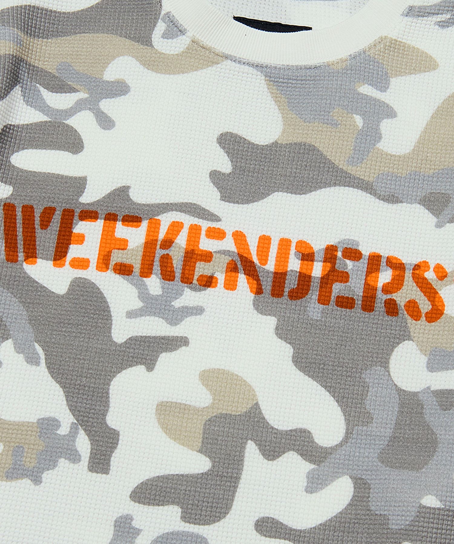MUSINSA | WKNDRS CAMO WAFFLE LS T-SHIRT (IVORY)