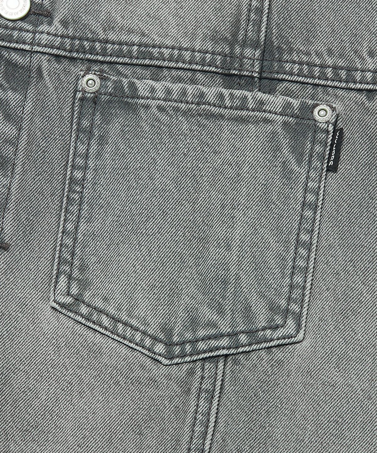 위캔더스(WKNDRS) PATCH WORK DENIM VEST (GREY)