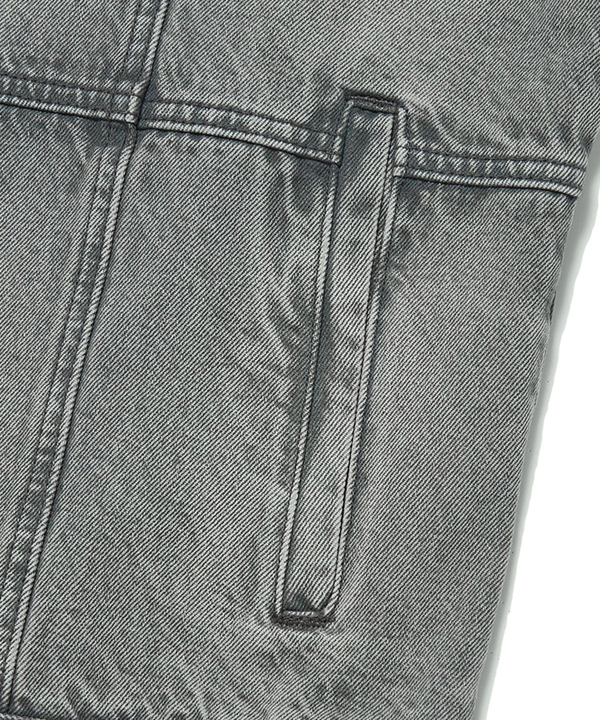 위캔더스(WKNDRS) PATCH WORK DENIM VEST (GREY)