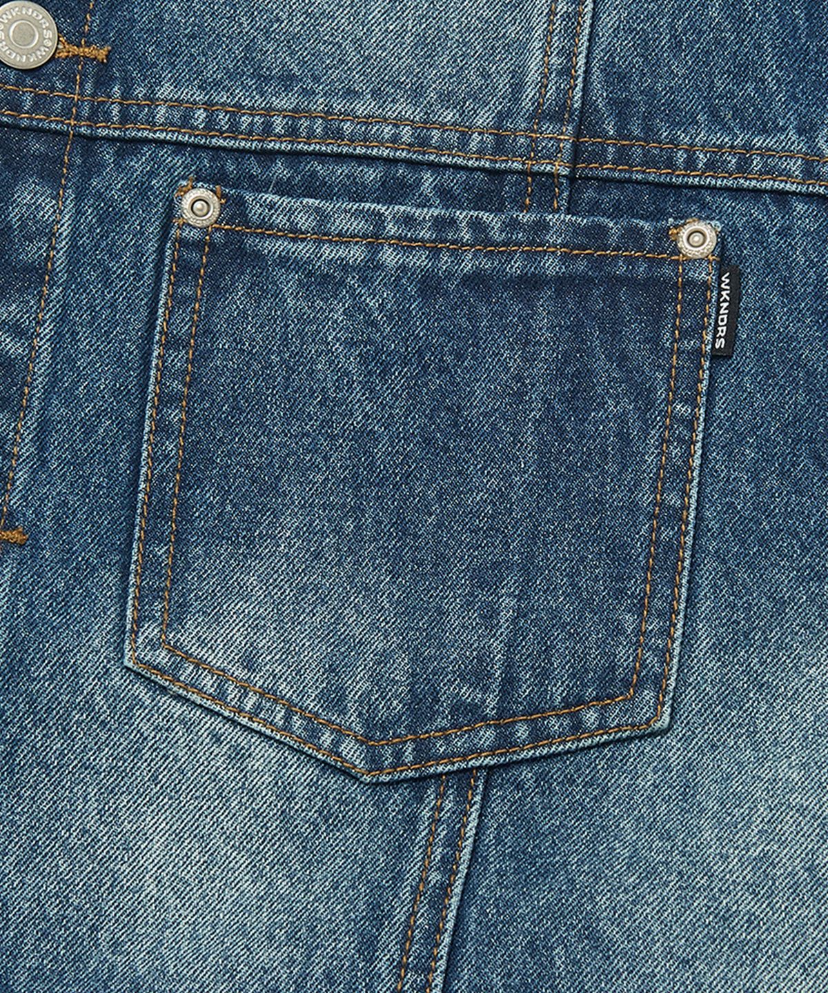 위캔더스(WKNDRS) PATCH WORK DENIM VEST (DENIM)