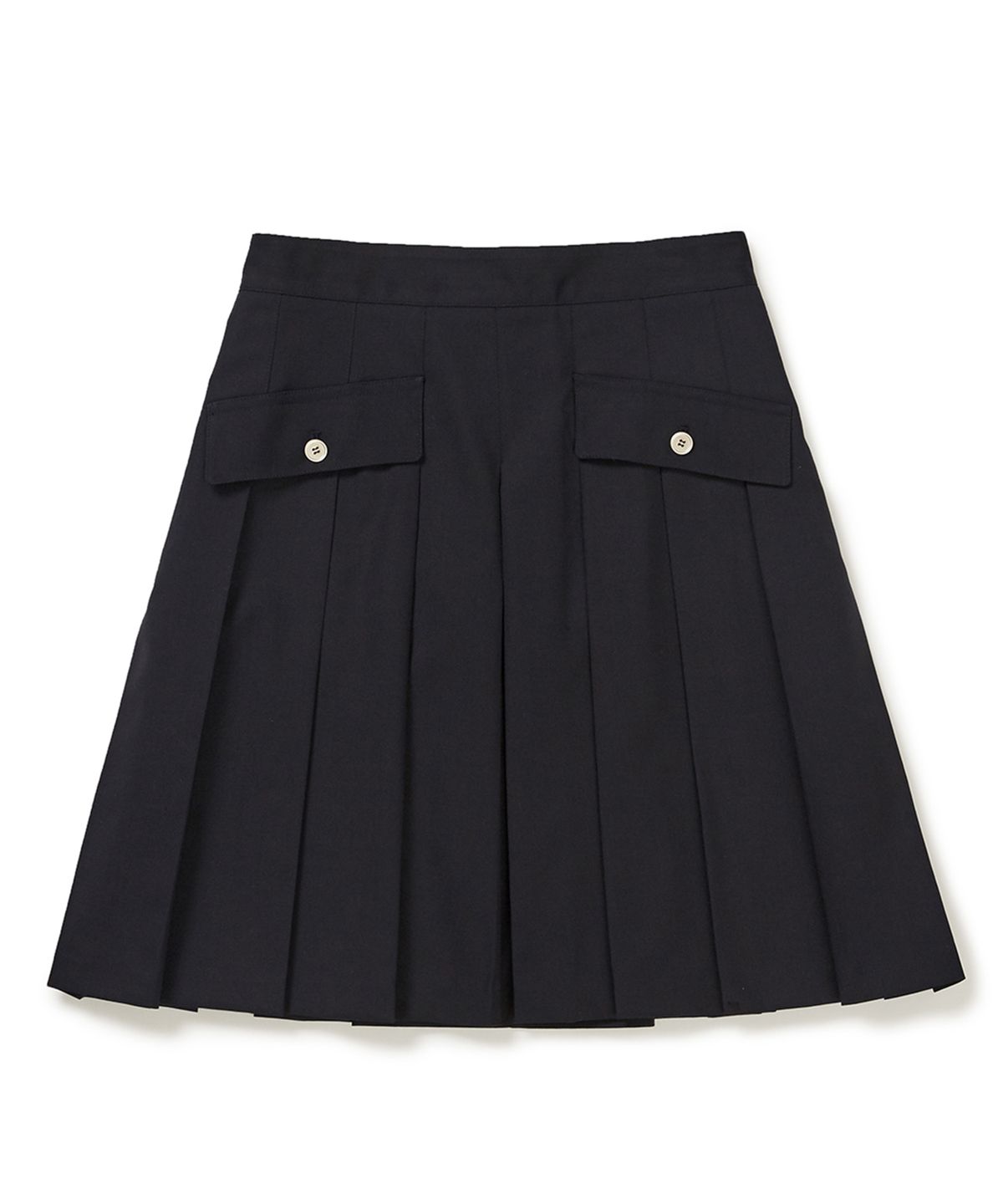 클로브(CLOVE) [25SS clove] Button Pocket Pleated Skirt (Dark Navy)