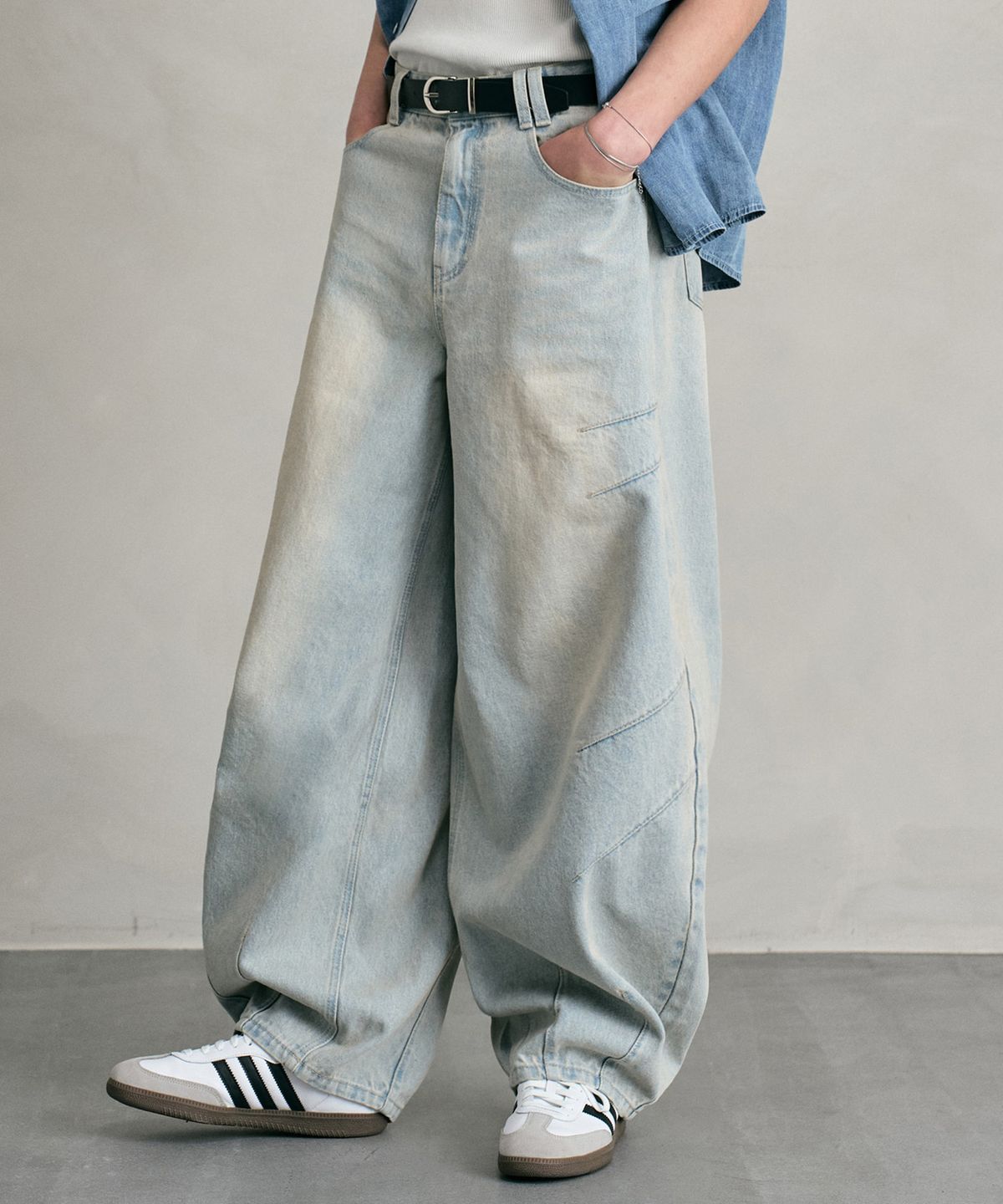 데케트(DECET) Balloon Wide Jeans DCPT055LightBlueB