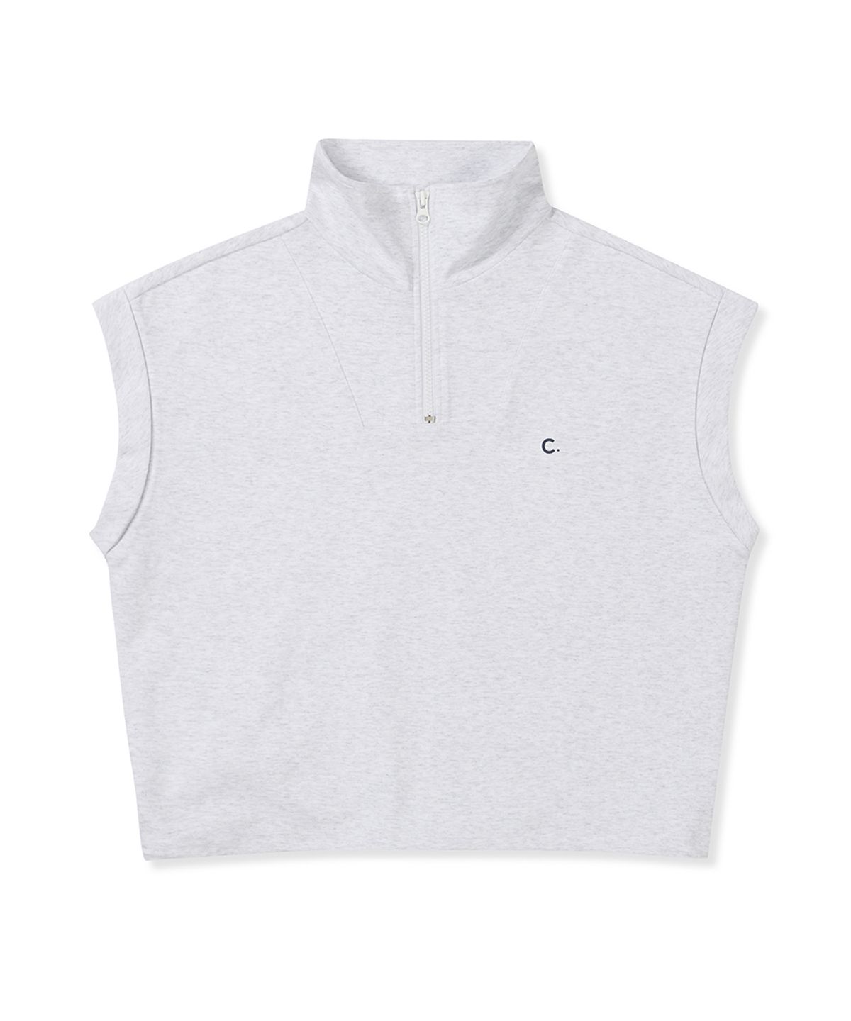클로브(CLOVE) [25SS clove] Soft Half Zip-Up Vest (Light Grey)
