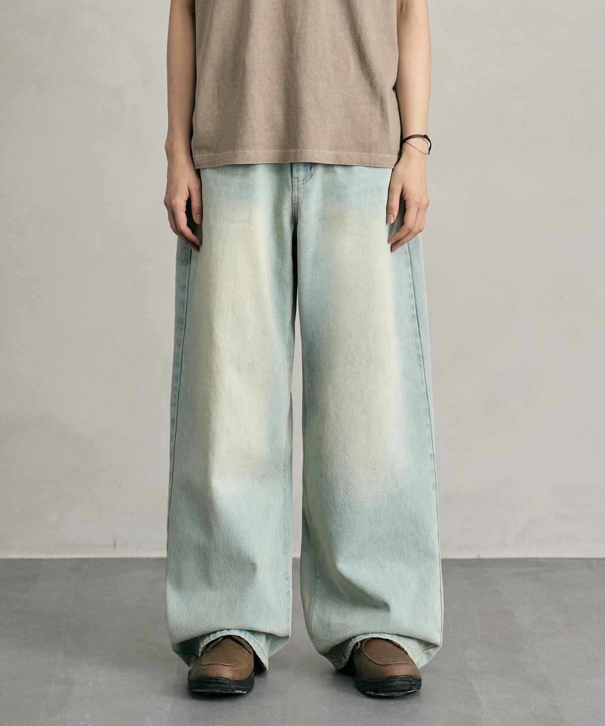 데케트(DECET) Tin Washed Wide Jeans DCPT059GNBlueB