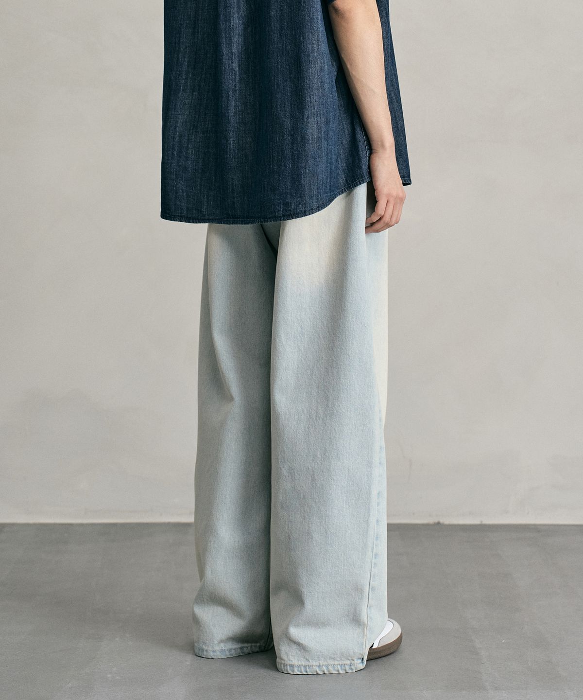 데케트(DECET) Tin Washed Wide Jeans DCPT059IceBlueB