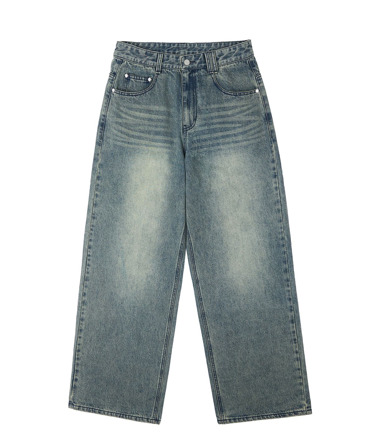 데케트(DECET) Tin Washed Wide Jeans DCPT059RustGreen