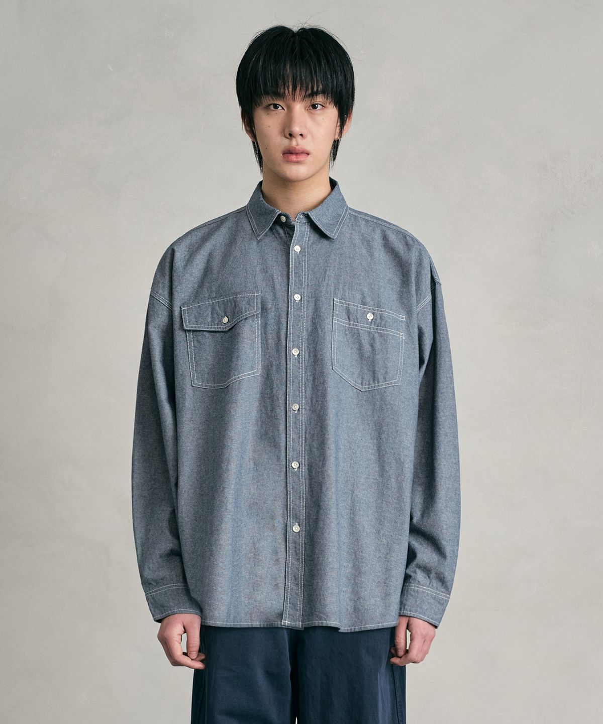 데케트(DECET) Chambray Over Shirt DCSH008LightBlue