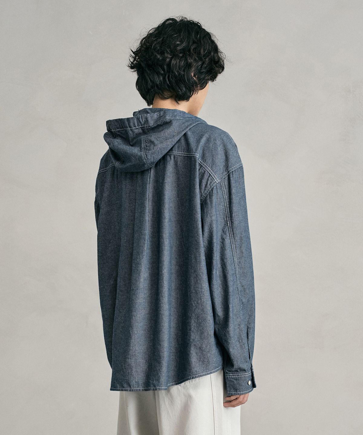 데케트(DECET) Chambray Over Hood Shirt DCSH009Blue