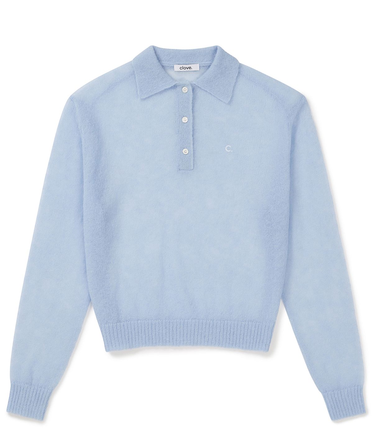 클로브(CLOVE) [25SS clove] Kid Mohair Collar Knit (Sky Blue)